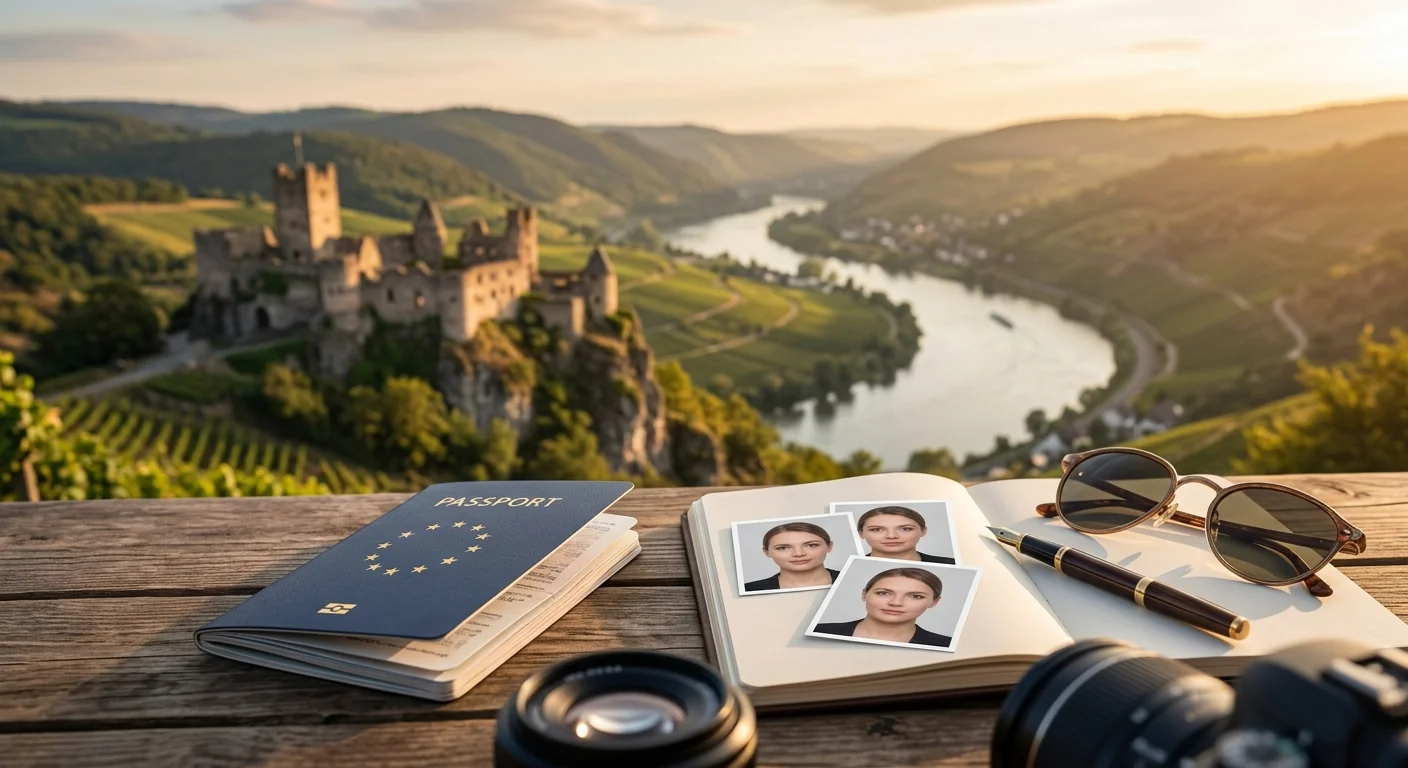 Schengen visa application and compliant 35x45mm photo illustration