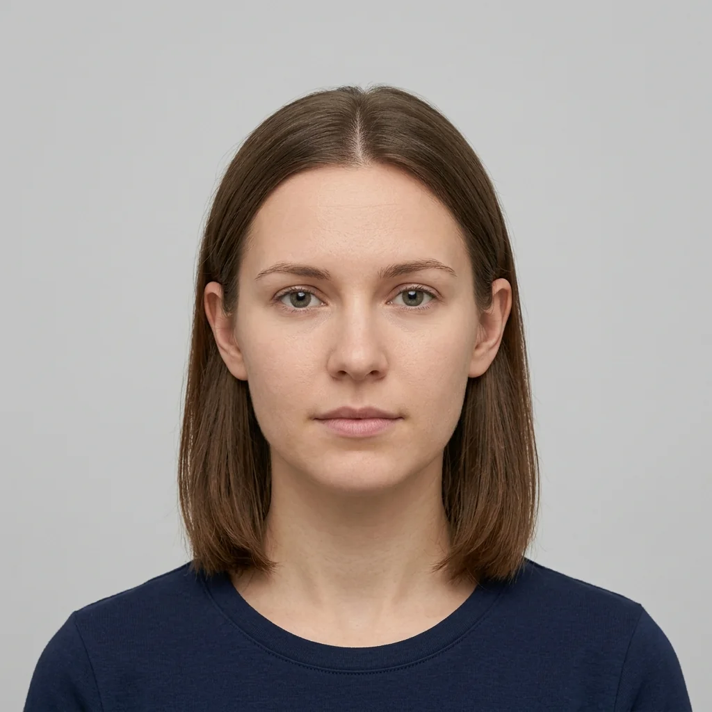 Annotated Schengen visa photo dimension diagram showing 35x45mm frame and 70-80% face height requirements