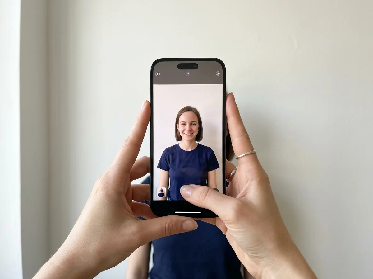 Take photo on phone step illustration