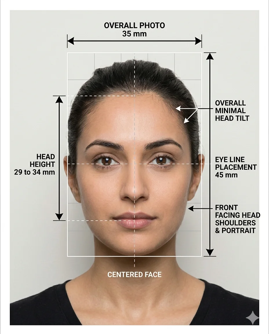 Example of a correct UK passport photo