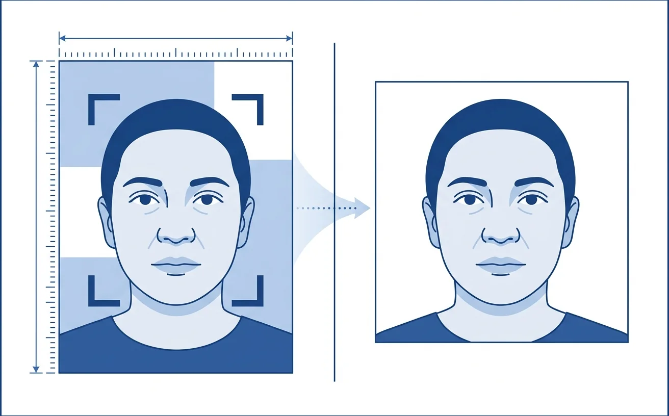 Auto-format and crop step illustration